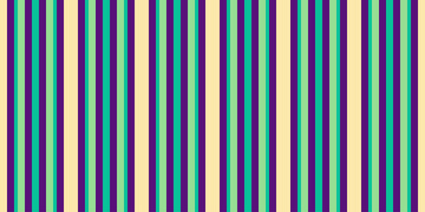 Obraz premium Vibrant vertical stripes in teal, purple, and beige create a dynamic, repeating pattern. Perfect for backgrounds, website design, textiles, or any project needing a bold, geometric aesthetic.