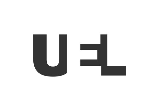 UEL logo design. Initial letter U E L bold font style for tech startups, consulting, corporate branding. Creative company name, headlines typography identity, trendy logotype.