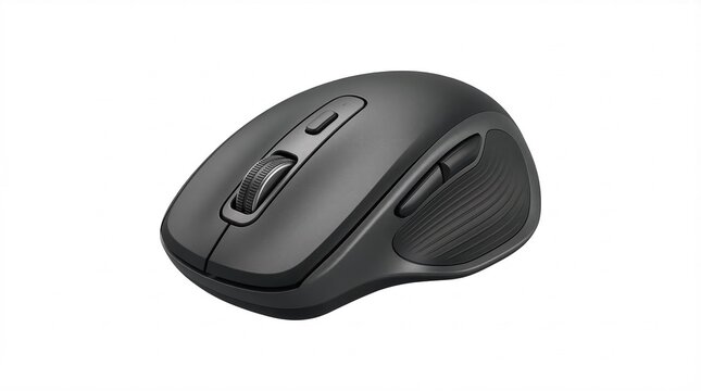 Ergonomic computer mouse with scroll wheel, side buttons, and textured grip for enhanced user experience and productivity
