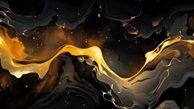 Liquid Flowing Through Dark Abstract Space