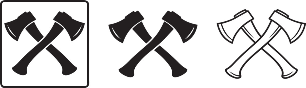 Bold axe icon silhouette modern vector template design.