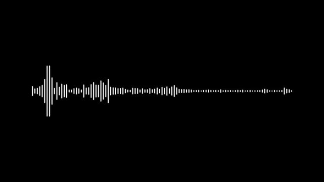 digital sound frequency waves on black background. audio waveform spectrum visualization for music equalizer and multimedia design. modern interface style animation. seamless 4k loopable clip.