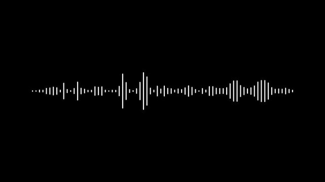 modern music equalizer wave animation on black background. abstract digital audio spectrum visualization with rhythmic sound frequency motion. seamless 4k loopable video element.