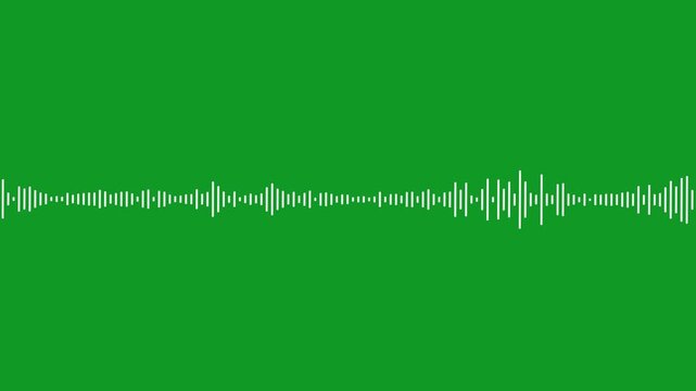 futuristic audio visualizer waveform on green screen. abstract sound wave spectrum animation isolated for music podcast and karaoke projects. transparent background motion graphic. 4k loopable video.