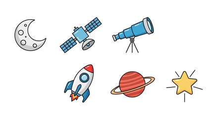 Space exploration cartoon elements © Ever