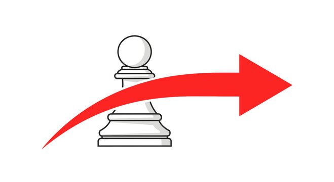 Chess Piece Moving Forward Strategically.