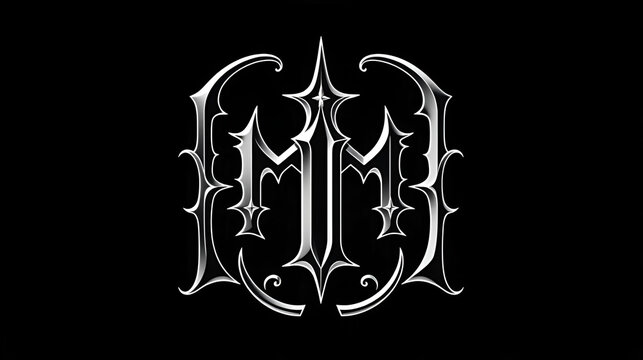 Vector art of gothic letter m logo