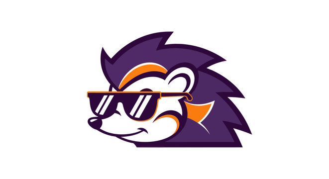 Cartoon hedgehog character with sunglasses