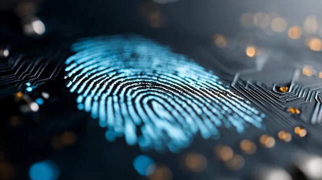Fingerprint Scan Activating Biometric Security on Circuit Board