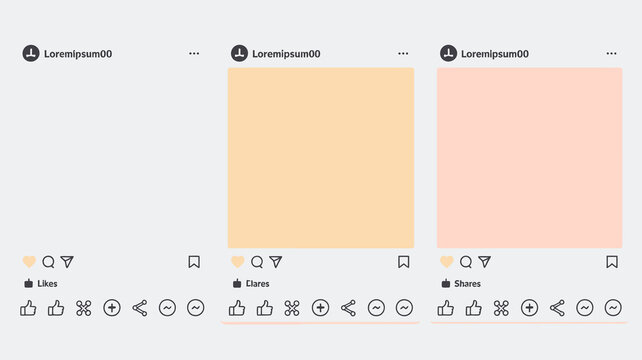 A series of three instagram posts showcasing soft pastel colors lavender peach and blush pink with minimal like and comment icons high quality professional detailed modern