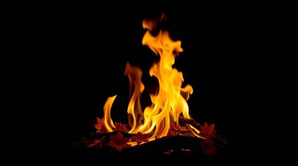 Fototapeta premium fire on a black background