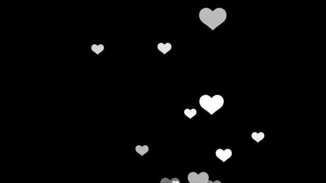 romance explosion &ndash; glowing hearts falling & blasting overlay