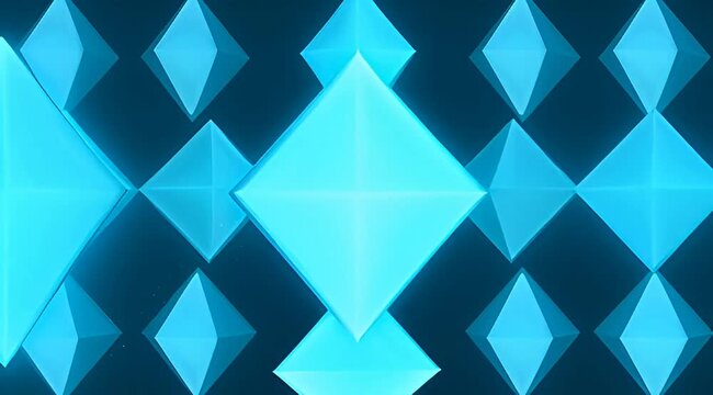 Abstract geometric background with glowing light blue diamond shapes, centered composition