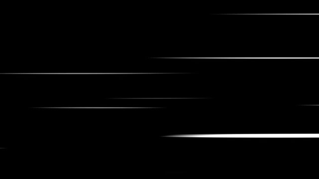 radial manga speed lines fast motion abstract comic burst horizontal white light effect. cartoon superhero and futuristic space overlay. black background