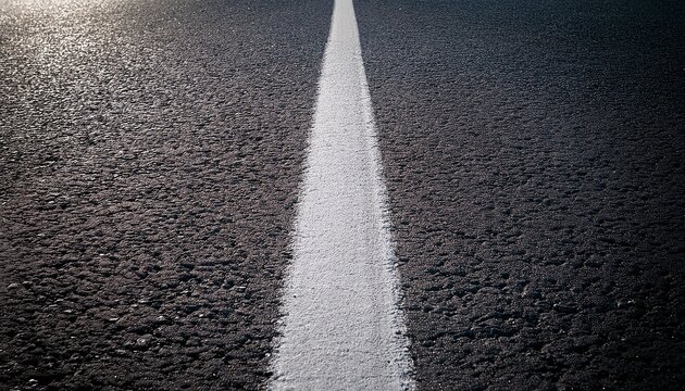 White Line On Asphalt Close Up