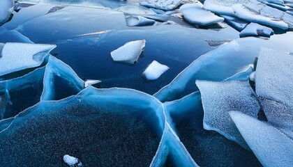 Obraz premium Ice Background Texture Ice With Different Shapes And Cracks