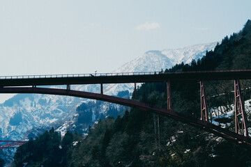 Obraz premium 富山の庄川峡遊覧船から見た風景