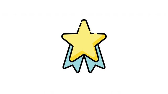 Golden emblem and blue ribbons form a celestial award design with a star, perfect for prestigious certificates, awards, or recognition.