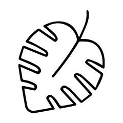 Fototapeta premium Monstera Leaf Outline Icon