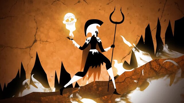 hades god of the underworld in greek vase style