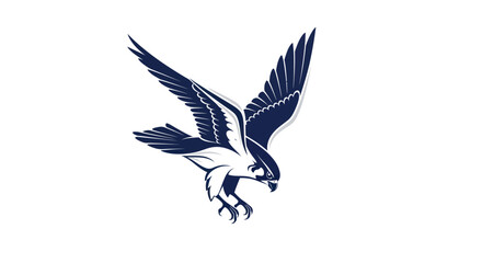 Obraz premium Soaring bird silhouette on white background