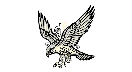 Obraz premium Soaring falcon bird vector illustration
