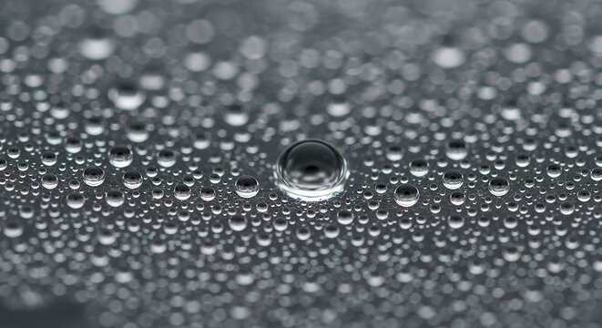 Macro water droplets on a textured surface