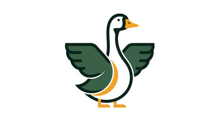 Stylized goose illustration on white © Stok