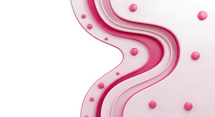 Obraz premium Abstract Pink Swirls and Bubbles
