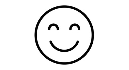Fototapeta premium Very Happy Smiley Face Emoji with Closed Eyes and Wide Smile on Isolated White Background