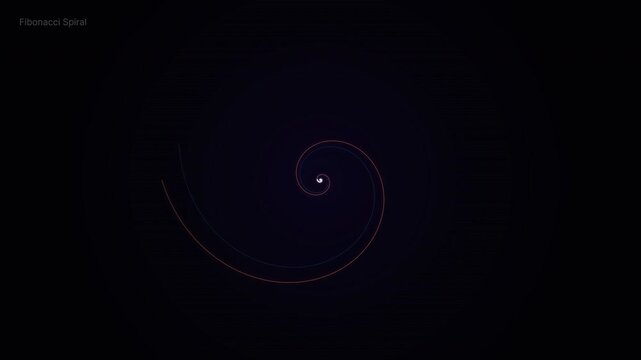 Animated Fibonacci Spiral Visualization