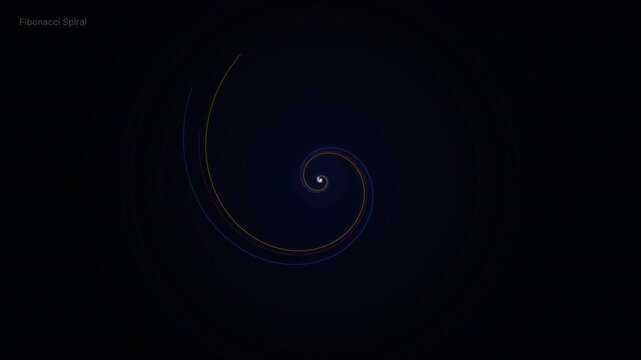 Animated Fibonacci Spiral Visualization