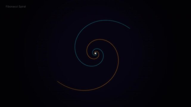 Animated Fibonacci Spiral Visualization