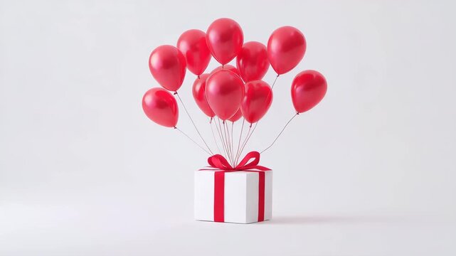 背景を純白にして影をやや濃くした、ECサムネイル最適化の風船とギフト箱