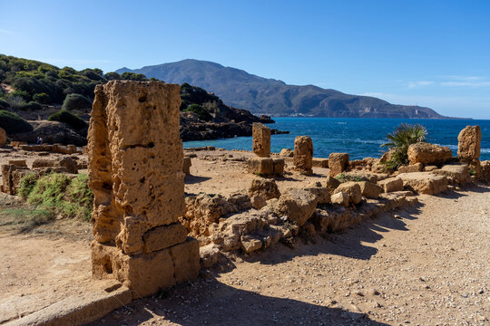Ruins and Coastline at the Roman Archaeological Site of Tipasa