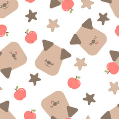 Fototapeta premium seamless pattern with dog animal cute cartoon fabric design 