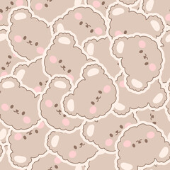 Fototapeta premium seamless pattern with teddy bear cute cartoon fabric design
