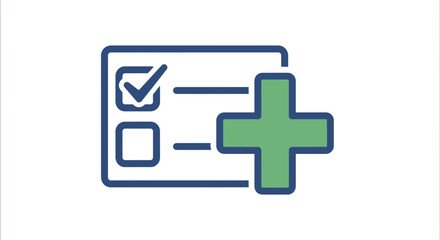 Obraz premium Medical form with green cross symbol.