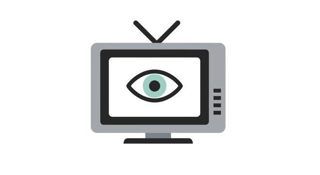 Television with eye on screen display.