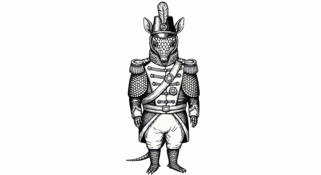 Anthropomorphic Rat Soldier in Military Uniform Illustration.