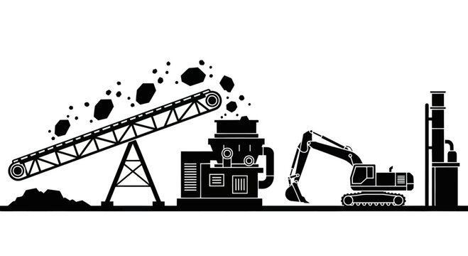 Mining and quarrying industry equipment for mineral extraction.