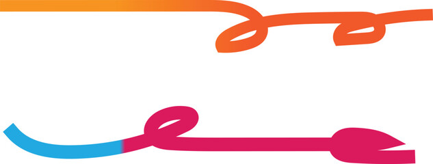 The top line is orange, a color often associated with energy, enthusiasm, and warmth. Orange can evoke feelings of creativity and excitement, making it a lively choice for the design. © MSTADURI