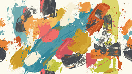Naklejka premium Abstract brush strokes with bright colors and energetic feel