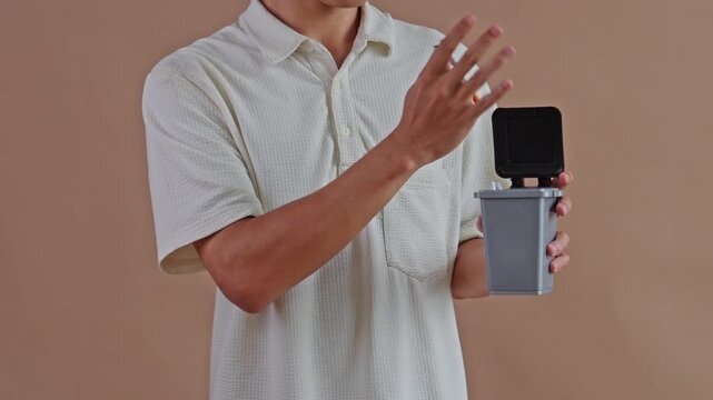 Conceptual video of person quitting smoking by discarding cigarette