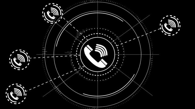 Calling symbols appears. 4K animation concept. 4K animation video.