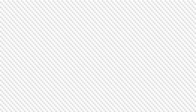 Light gray diagonal weave pattern texture background. Fabric weave structure, interlaced fiber pattern vector.