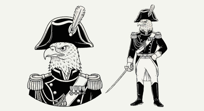 Eagle General in Military Uniform with Sword.