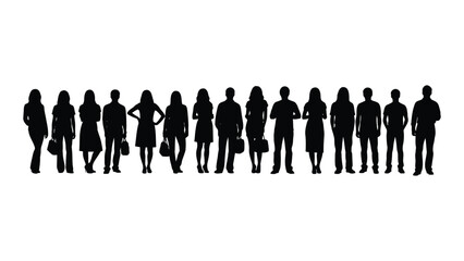 A group of business people standing in a line