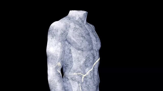 Sculpture of Torso of a Doryphoros Made with 3D render not AI