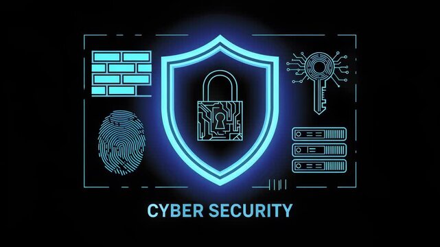 Cyber Security: A captivating visual representation of cyber security, showcasing a digital shield with a padlock at its heart. Evoking trust and protection in the digital world.